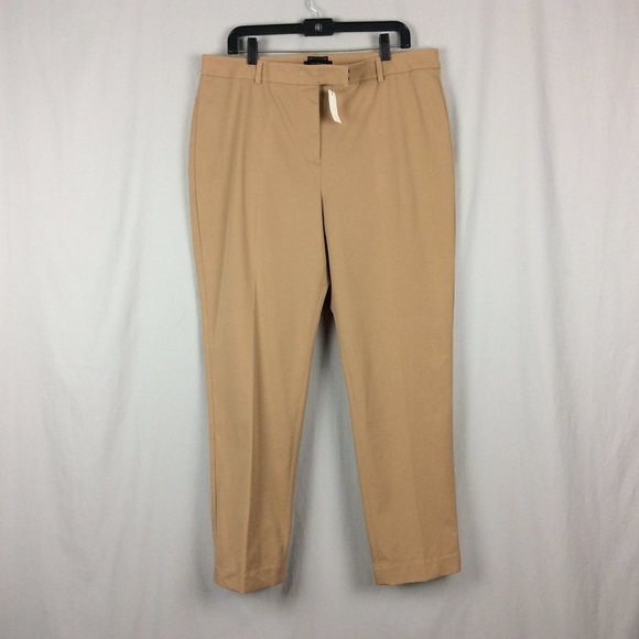 NWT Talbots High Waist Slim Pants Career Academia Camel Tan 14 - Picture 1 of 8